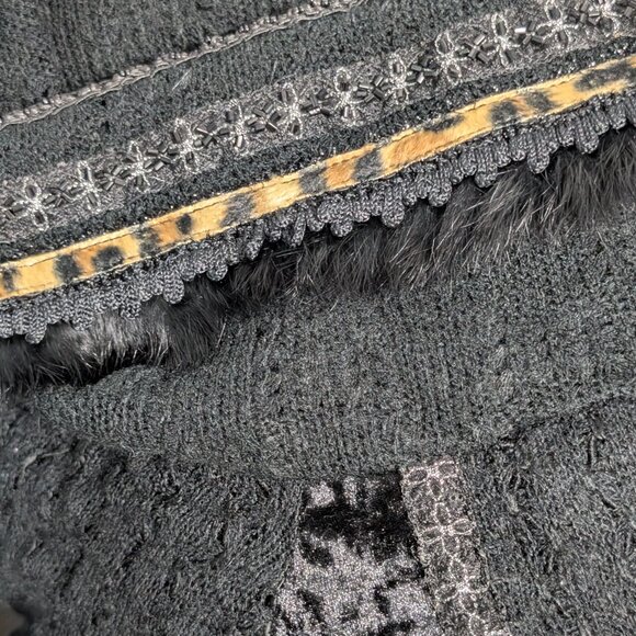 Buffalo David Bitton Black Velvet Burnout Top - Rock Luxe Style! 🖤 - Picture 6 of 9